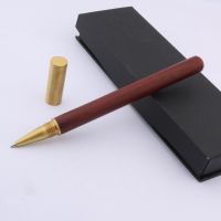 ปากกาเซ็นชื่อโรลเลอร์บอลทำจากไม้ทองแดง017ปากกาอุปกรณ์สำนักงานหมึกปากกาลูกลื่นที่หมุนปากกาทอง0.7มม.