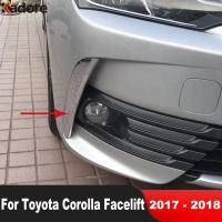 Car Front Fog Light Lamp Eyebrow Cover Trim For Toyota Corolla 2017 2018 Facelift Chrome Head Foglight Eyelid Trims Accessories