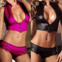 Sexy Lingrie For Women Underwear Women Leather Stripper Clubwear Piece 2 Bandage Set Sexy