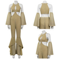 ผู้หญิง1970S Retro Vintage Disco Jumpsuit คอสเพลย์เครื่องแต่งกาย Flares กางเกงชุด Halloween Carnival Suit