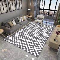 Black White Checkered Checkerboard Soft Car Modern Area Rug Floor Pad Rugs Yoga Mat Home Decor for KitchenLivingBedroomPlaying Room