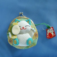 ruyifang Lucky Cat กระเป๋าใส่เหรียญพวงกุญแจน่ารักกระเป๋าผ้าหลายสี