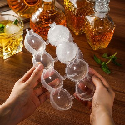 Round Ice Hockey Mold 4 Hole Ice Cube Makers Kitchen Ice Box Ice Cream Whisky Cocktail Vodka Ball Ice Mould Bar Party Maker Tool Ice Maker Ice Cream M