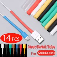 14pcs Protector Tube Saver Heat Shrink Tube Charger Cable USB Cord Tube Wire Organizer Winder Sleeve For iPhone Xiaomi Samsung