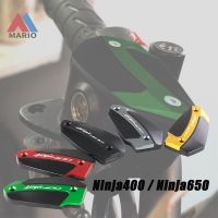 สำหรับคาวาซากิ Ninja400/R Ninja650นินจา400 650ด้านข้างด้านหน้ารถจักรยานยนต์ Ninja400r ถังน้ำมันเบรกอ่างเก็บน้ำถ้วยน้ำมันสีฟ้าฝาปิด