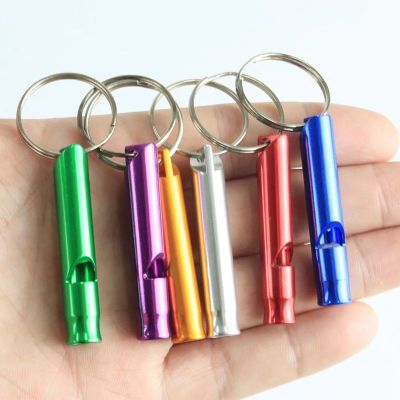 Multiple Colors Send Small Aluminum Alloy Whistle Lifesaving Whistle Outdoor Survival Fire Whistle Outdoor Training Whistle Survival kits