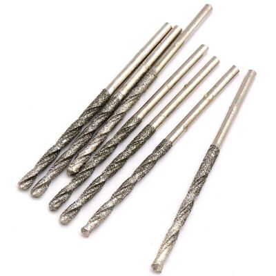 10PCS Diamond Coated Spiral Drill Bits High Speed Steel  Twist Drill Bits Set Power Tools Drilling Tool For Glass Jewelry Agate Drills Drivers