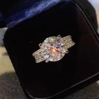 แหวนเพชรโมอิส5ct สำหรับผู้หญิง3ct สีเงิน VVS แหวนหมั้นเจ้าสาวแต่งงานเครื่องประดับสูง
