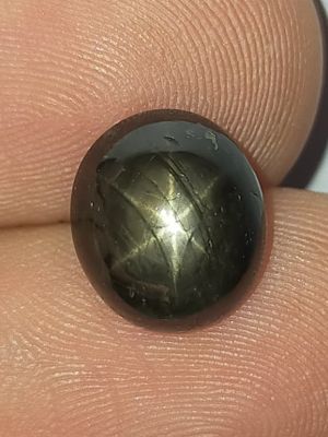 พลอย สตาร์ แซฟไฟร์ ธรรมชาติ แท้ ( Natural Black Star Sapphire ) หนัก 5.30 กะรัต