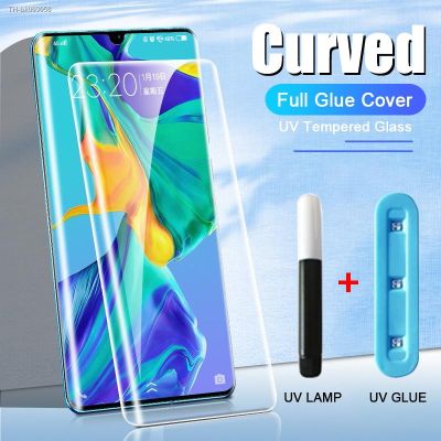 ● Full Glue Cover UV Curved Tempered Glass For Huawei P30 P50 P40 Pro Plus Screen Protector Mate 40 30 20 Pro RS Film Accessories