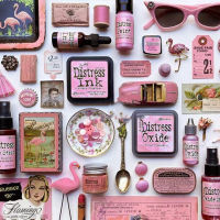 Tim Holtz Flamingo Pink Ink Pad Stamp Pad Convex Powder Scrapbook Hand Account Card Album Decoration Supplies embossing powder