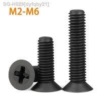 50/100PCS M2 M2.5 M3 M4 M 5M6 Black Nylon Countersunk Head Screws Plastic Phillips Flat Machine Screw Length 5-50mm