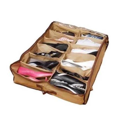 12 Pairs of Shoes Closet Shoe Rack / Under Bed Storage Shoe Organizer