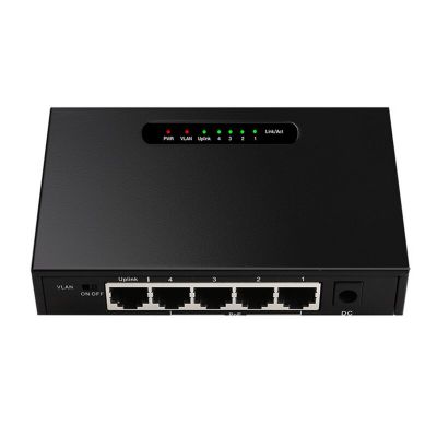 TEROW สวิตช์กิกะบิต POE 5-Port 10M/100M/1000M 52V เครือข่ายอีเทอร์เน็ต1.25A VLAN พร้อมพลังงานภายนอกสำหรับสวิตช์ JHJ3825 AP/ กล้อง IP ไร้สาย