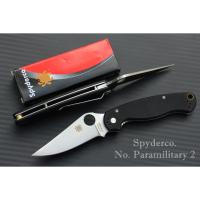 มีดพับ Spyderco รุ่น Paramilitary 2 ด้ามจับ G10 สีดำ ขนาด 8 นิ้ว OEM ( AAA )