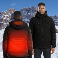 ☇♝ Outdoor Thick USB Heating Cotton Jackets Thermal Clothing Hiking Fishing Trekking Skiing Coats Men XS-2XL