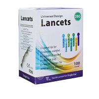 Universal Design Lancets (28G) เข็มเจาะเลือด สำหรับปากกา ใช้ได้กับปากกาเจาะเลือดหลายยี่ห้อ 100 ชิ้น 1 กล่อง