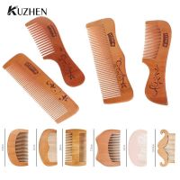 Peach Wood Comb Flower Painted Anti-Static Natural Head Massage Comb Handmade Wooden Hair Comb Hair Styling Tools For Gift