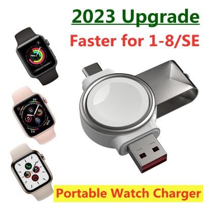 Portable 2 in 1 Magnetic Wireless Charger for Apple Watch Series 8 7 6 5 4 3 2 SE USB USB-C Fast Charging Station for iWatch 5 4