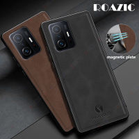 ROAZIC เคสหนังหนังแกะสำหรับ Xiaomi Mi 11T 5G/Xiaomi Mi 11T Pro 5G เคสโทรศัพท์เนื้อแมทท์นิ่มกันกระแทกฝาครอบหลังปกป้องกล้อง