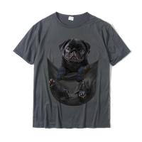 Funny Black Pug In Pocket T-Shirt 3D Printed Cotton Mens Tops Shirt Design Cheap T Shirts