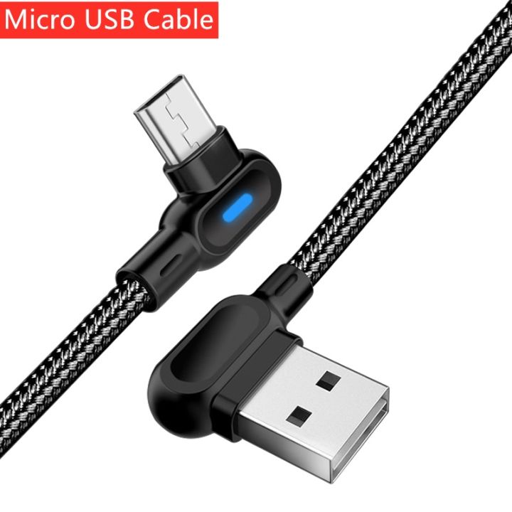 ไมโคร-usb-type-c-สายสำหรับ-iphone-ชาร์จ-usb-เร็ว90องศา-อุปกรณ์-huawei-xiaomi-samsung-สำหรับสายข้อมูลที่ชาร์จแบตเตอรี่โทรศัพท์มือถือ