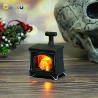 1Pcs 1:12 Dollhouse Miniature Simulation Illuminated Fireplace Model Furniture Accessories For Doll House Decor Kids Toys Gift