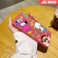 JIUMOO เคสสำหรับ Huawei Y6s Y6 2019,เคสโทรศัพท์ดีไซน์ใหม่บางสร้างสรรค์ลายการ์ตูนสีเทียน Shin-Chan เคสป้องกันขอบสี่เหลี่ยมเคสนิ่มเคสปลอกซิลิโคนกันกระแทก