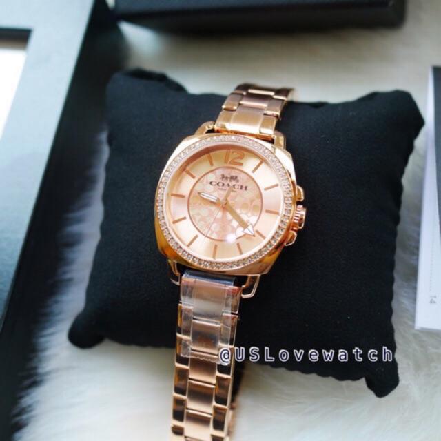 uslovewatch-จัดส่งฟรีems-ผ่อน0-10ด-นาฬิกาข้อมือ-coach-แท้-womens-quartz-watch-14503142-rosegold