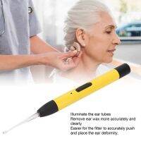 LED Light Earpick Rechargeable Double Light Source Yellow Portable Lighted Ear Wax Remover Ear Cleaners