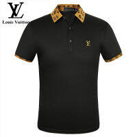 【สต๊อกพร้อม】เสื้อโปโลผ้าฝ้ายปักลาย LV ดั้งเดิมสำหรับผู้ชายเสื้อผ้าผู้ชายแบรนด์แฟชั่นฤดูร้อนใหม่สีพื้นแบบลำลอง