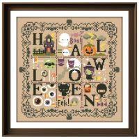 Halloween spooky sampler Cross-stitch embroidery sets pattern design 18ct 14ct 11ct flaxen linen canvas embroider DIY needlework