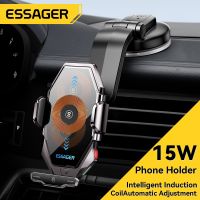 Essager ที่วางโทรศัพท์แดชบอร์ด15W เครื่องชาร์จไร้สาย QI ในรถที่ติดตั้งช่องระบายอากาศอเนกประสงค์สำหรับ Iphone Samsung Xiaomi ชาร์จเร็ว