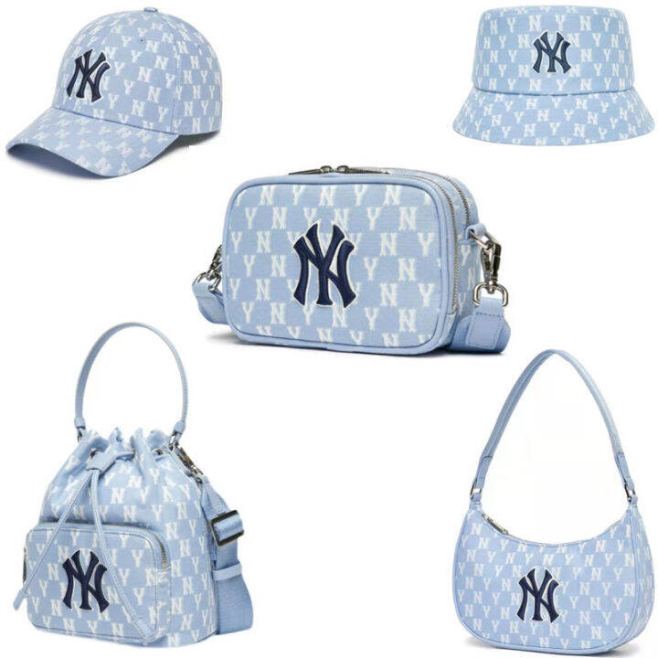 （Original）MLB 2022 New Sky Blue Camera Bag Waist Bag Bucket Bag Men and Women Simple Full