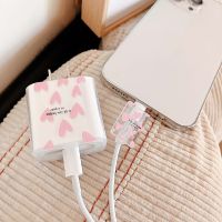 Pink Love Heart Soft TPU Dustproof Bite Cord Line Usb Cable Charging Head Winder Case Charger Protector For Apple 1820W