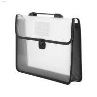 ﹍✁ A4 Student Storage Bag Office School With Handle Buckle Closure File Folder PP Home Waterproof Label Portable Thickened