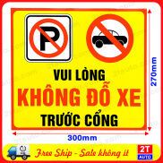Logo tấm dán sticker nhắc nhở không đỗ xe trước cổng, trước cửa