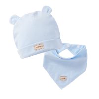 ✓❉ Cute Kids Hat Cap with Bibs Candy Solid Colors Boys Girls Baby Beanies Hats Cotton Born Baby Hat Bibs Toddler Infant Caps