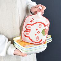 [COD] with handle bakeware fruit plate cute microwave cartoon tableware oven baking special