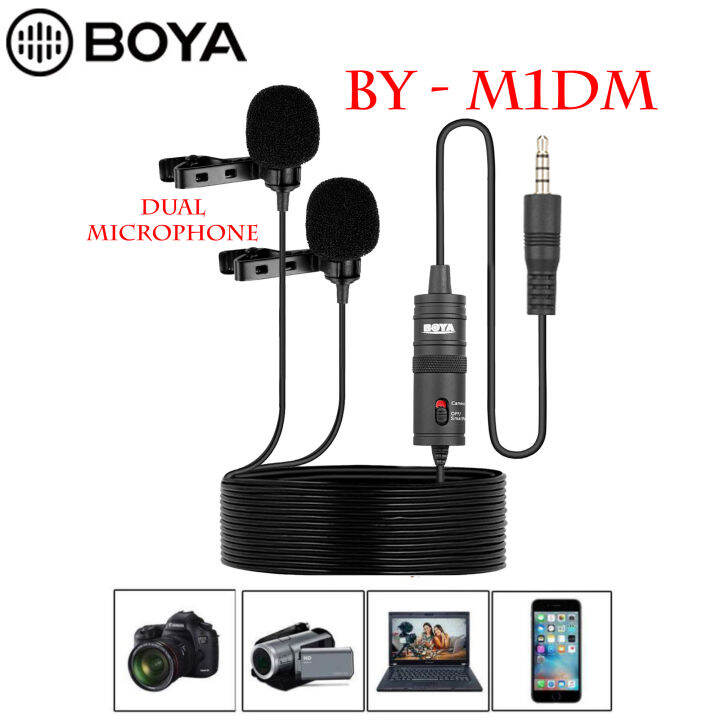 BOYA Mic M1DM Dual Clip On Microphone Lazada Indonesia