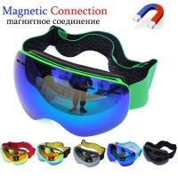 Magnetic Ski Goggles Double Layers Lens Skiing Glasses Anti-fog UV400 Snowboard Goggles for Men Women Ski Glasses Eyewear