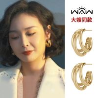 Vivienne Westwood Sister-in-law Chen Shutings same style metal high-end earrings for women 2023 new trendy niche design light luxury earrings