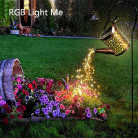 Outdoor Solar Lamp Watering Can Shape Garden Decor LED String Light Waterproof Patio Yard Garden R Iron Art Landscape Lights