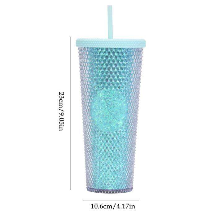 cute-barbie-pink-studded-tumbler-water-cup-water-bottle-plastic-double-cup-straw-m1g3