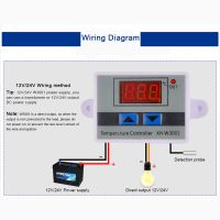 XH-W3001 จอแสดงผลดิจิตอลเทอร์โมสตัทเทอร์โมสตัทสวิตช์ควบคุมอุณหภูมิอิเล็กทรอนิกส์อัจฉริยะจอแสดงผลดิจิตอล 12/24 / 220V