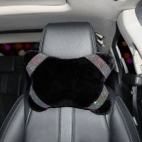 New Luxury Car Pillows Headrest Neck Rest Cushion Car Neck Support Auto Black Safety Pillow Bling Car Accessories for Girls Seat Cushions