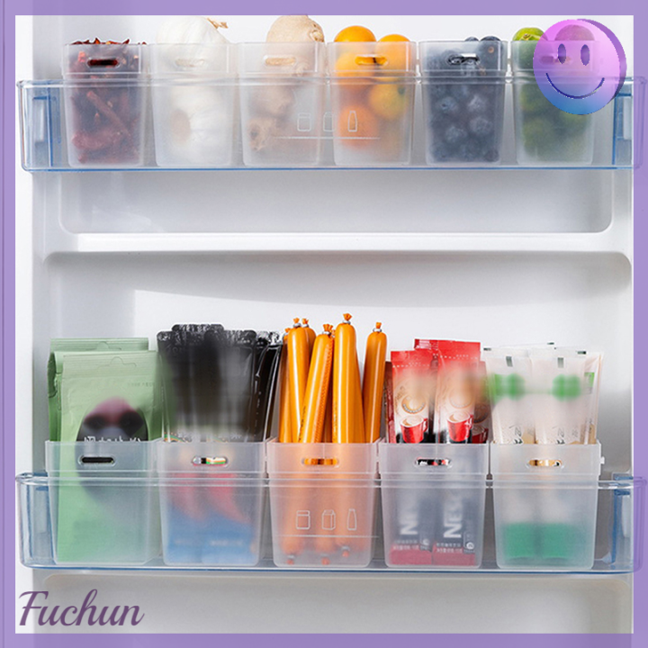 fuchun-กล่องที่จัดเก็บในตู้เย็นแบบสแนปออนตัวจัดระเบียบตู้เย็นลิ้นชักตู้เย็น2ชิ้น