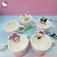 Sanrio แก้วลาย Hello Kitty,แก้วการดื่มนมกาแฟลายการ์ตูนการ์ตูน