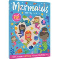 Mermaid Activity Book Mermaid felt Sticker Activity Book maze walking / word filling / finding different / interactive Q &amp; A / treasure hunting / interesting manual hand brain coordination training English original imported childrens book