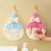 ✕☫✎ Cartoon Children Adults Hand Towel Hanging Bow Donut Color-matching Water-absorbent Handkerchief Household Restroom Baby Wipes